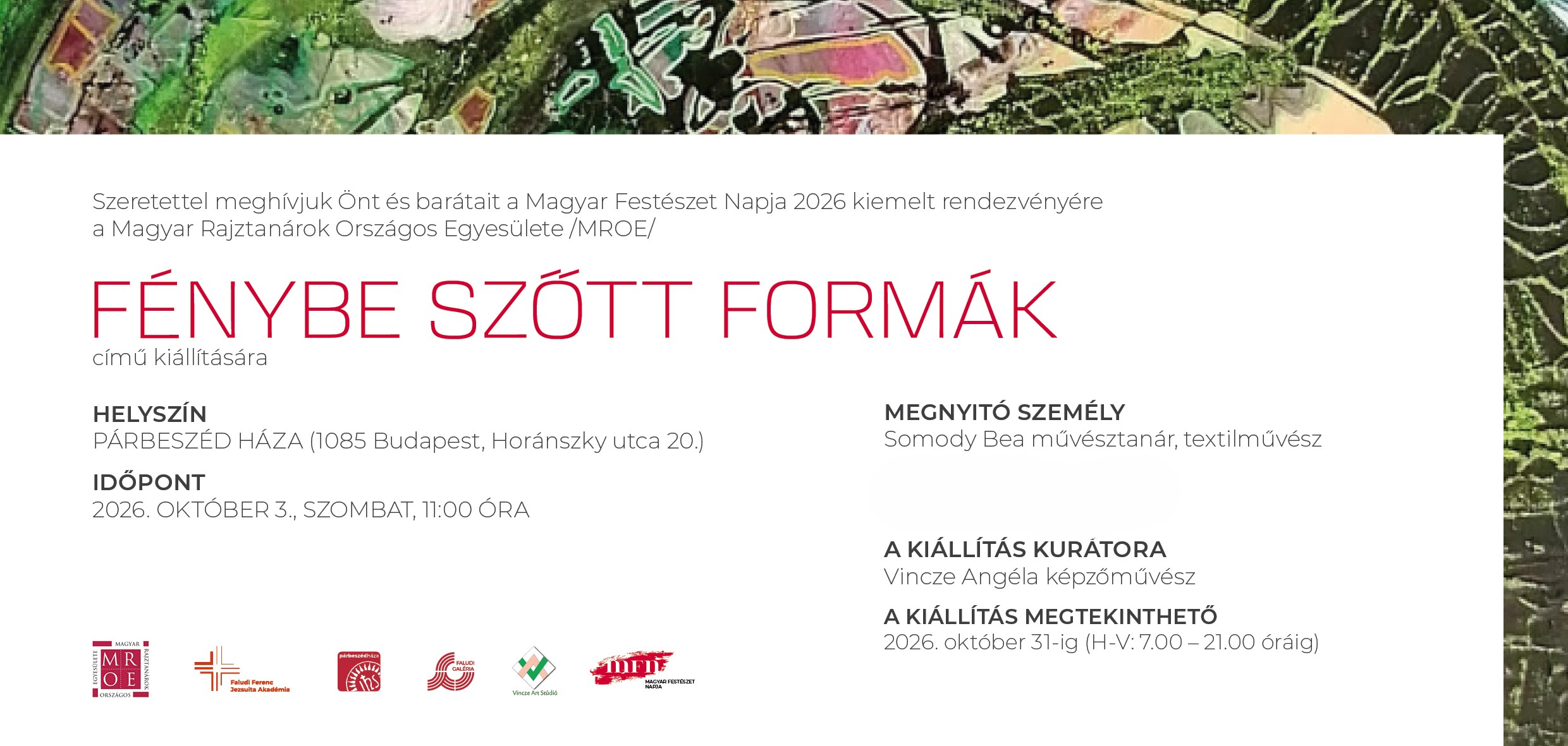 Fénybe szőtt formák // kiállításmegnyitó // 2026. október 3., szombat, 11:00