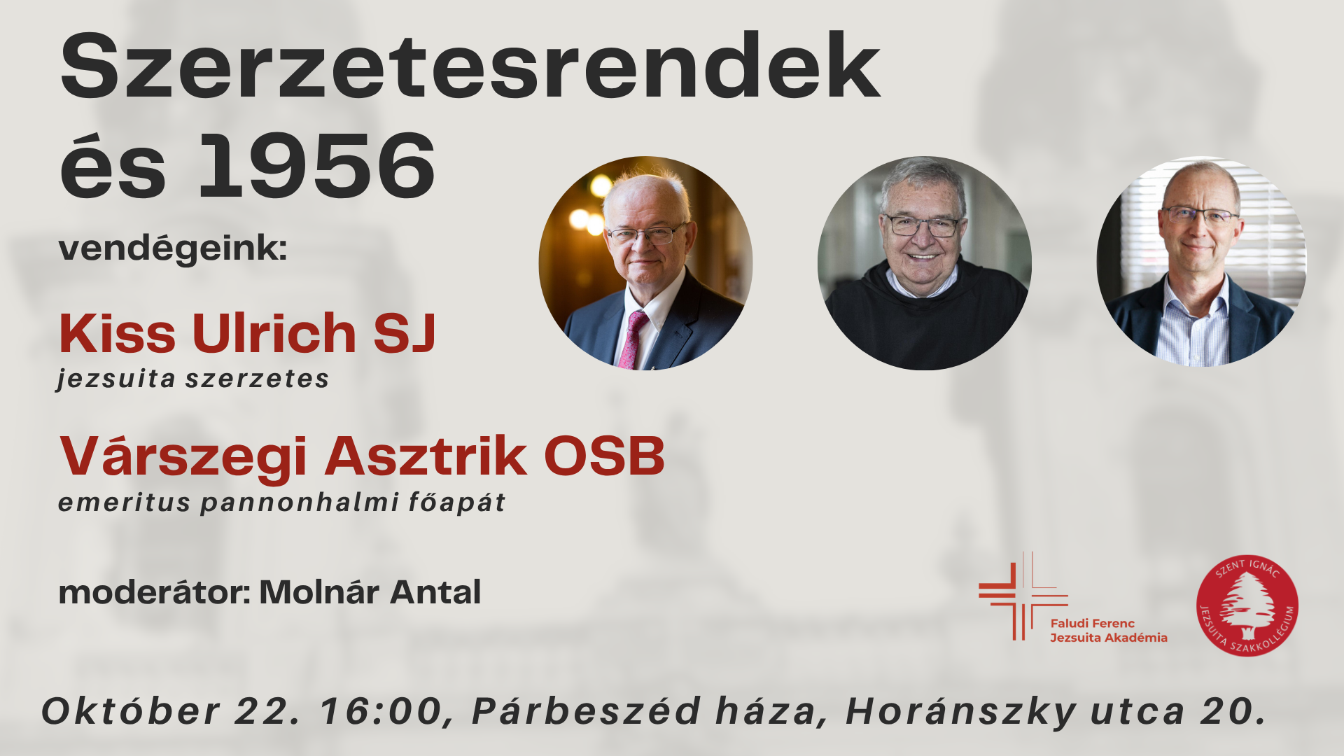 Szerzetesrendek és 1956 // beszélgetés // 2026. október 22. 16.00